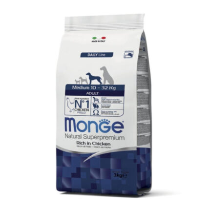 monge dog adult medium pollo con sostanze nutritive di qualita benessere cane 3kg