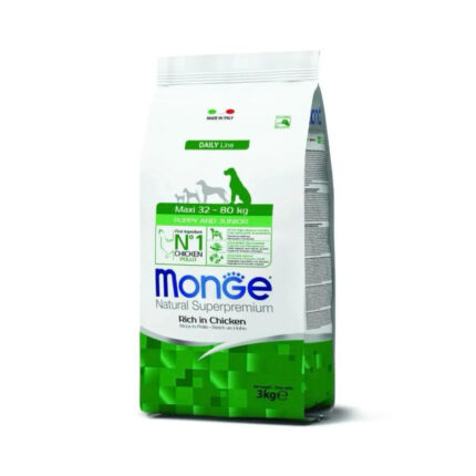 monge dog maxi puppy junior pollo benessere nutrimento di qualita 3kg