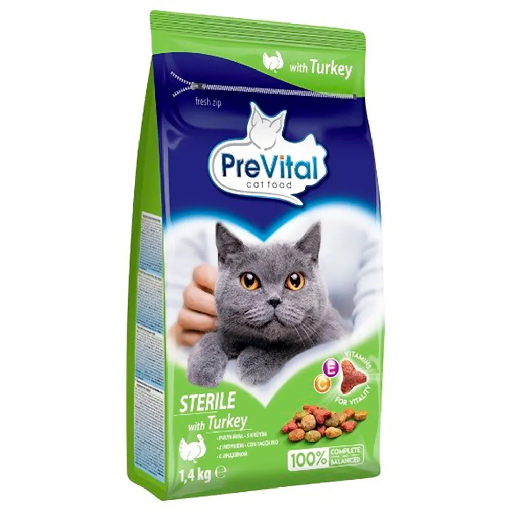 prevital gatto sterilizzato tacchino 1,4 kg. prevital gatto sterilizzato tacchino 14 kg.
