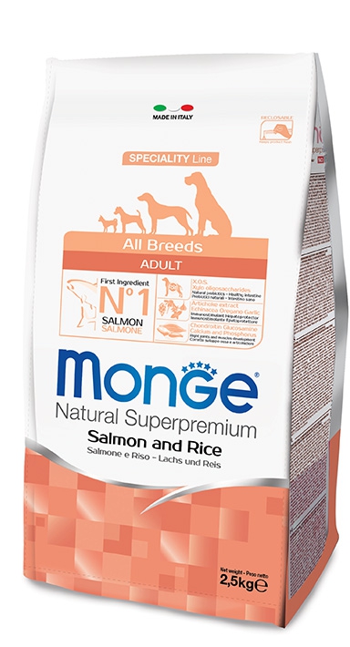 monge all breeds salmone e riso 2 5 kg.