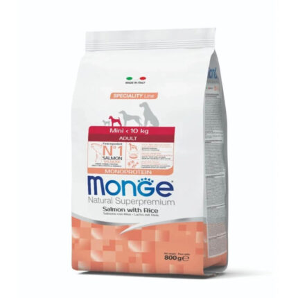 monge mini adult salmone e riso 800 gr