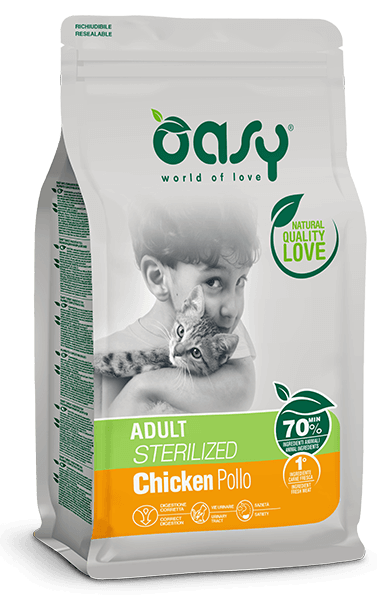 oasy cat dry adult sterilizzato pollo gr. 300.