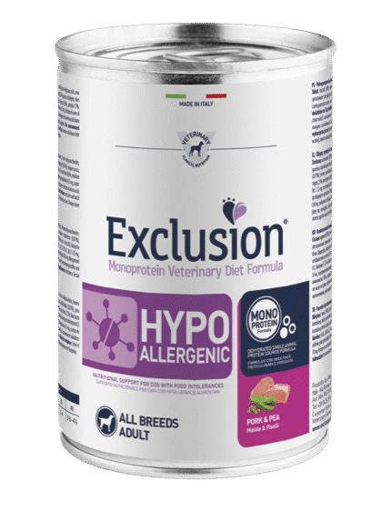 exclusion dog hypoallergenic maiale gr. 400.