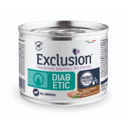 exclusion dog veterinary diet diabetic maiale gr. 200.