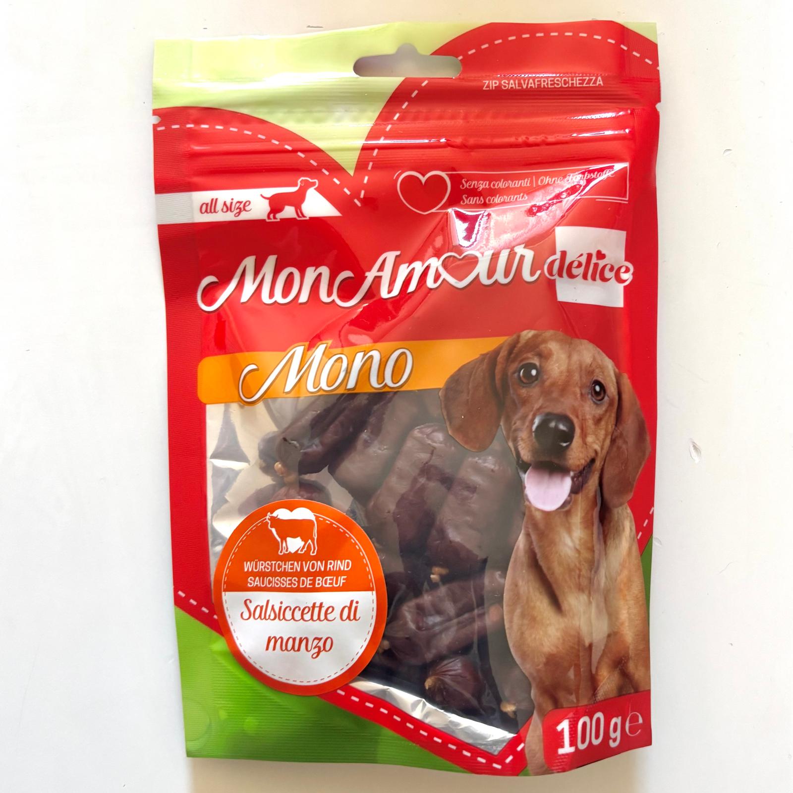 monamour dog mono salsiccette di manzo gr. 100 monamour dog mono salsiccette di manzo gr. 100.