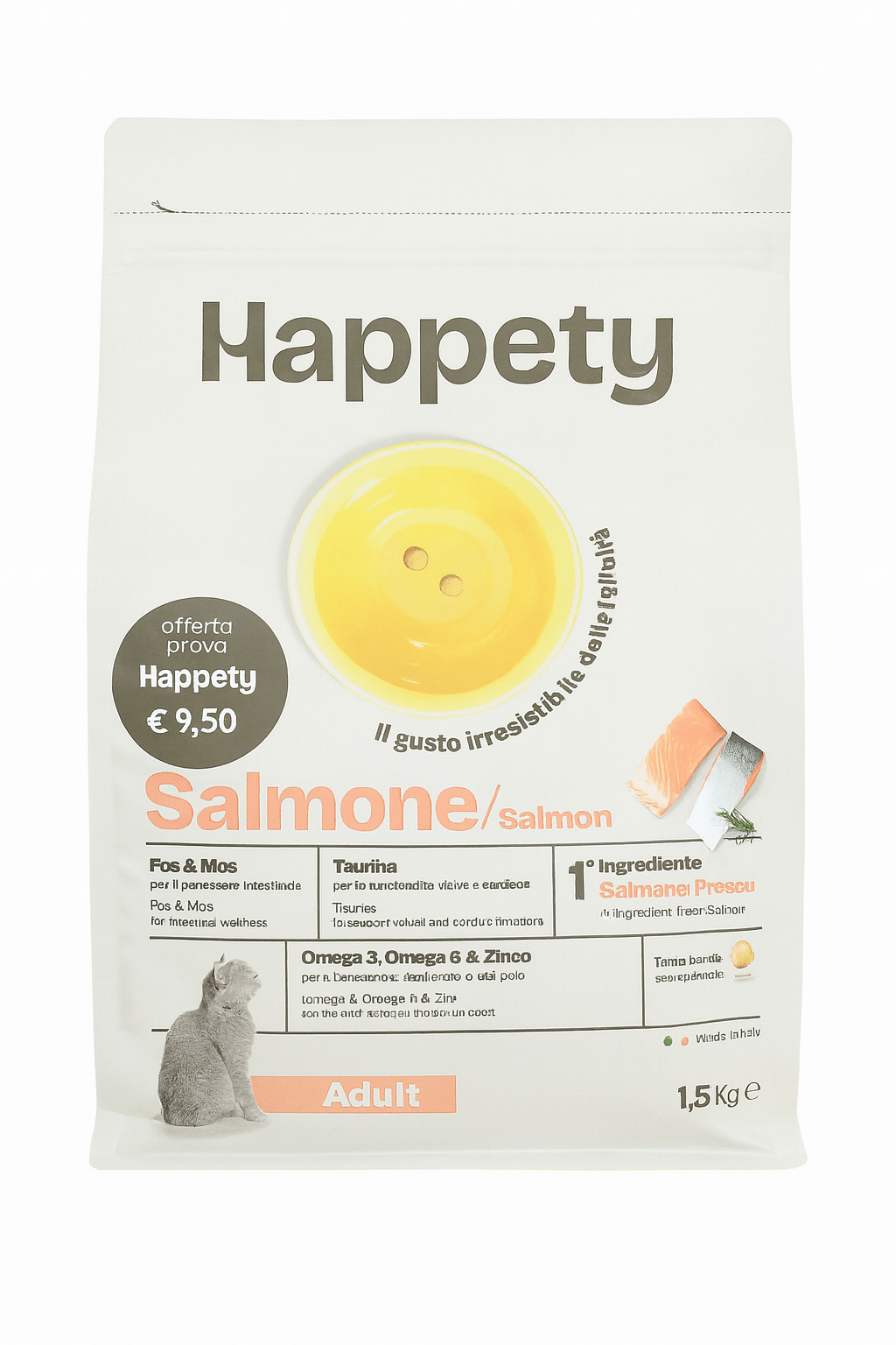 happety cat salmone 1, 5 kg. happety cat salmone 1 5 kg.
