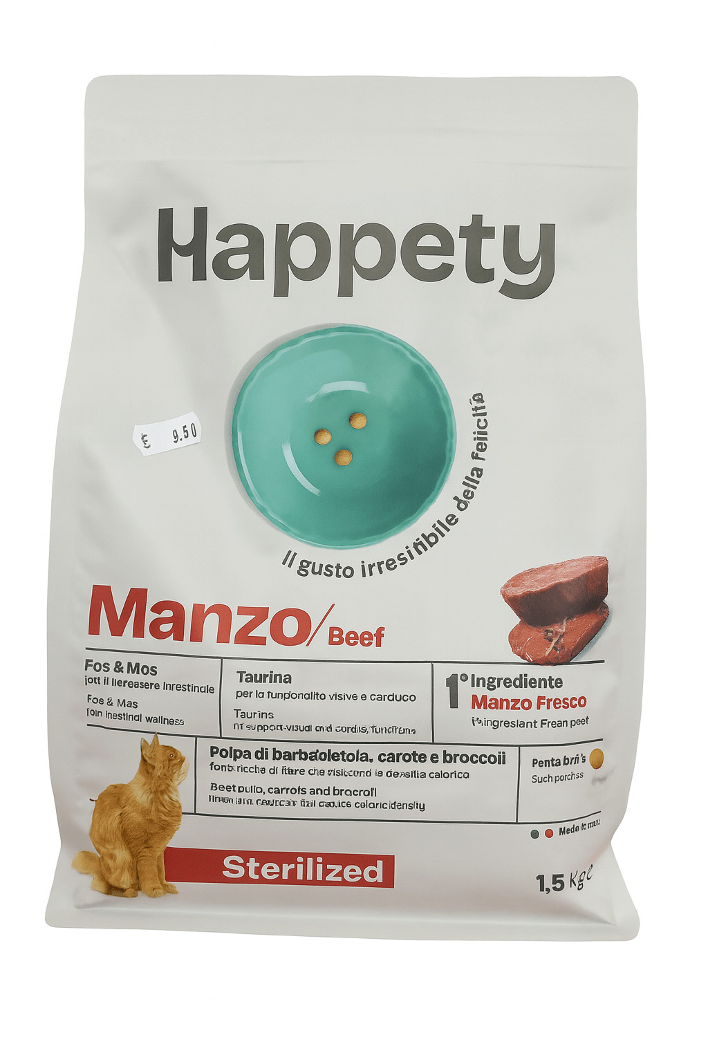 happety sterilised manzo kg. 1,5. happety sterilised manzo kg. 15.