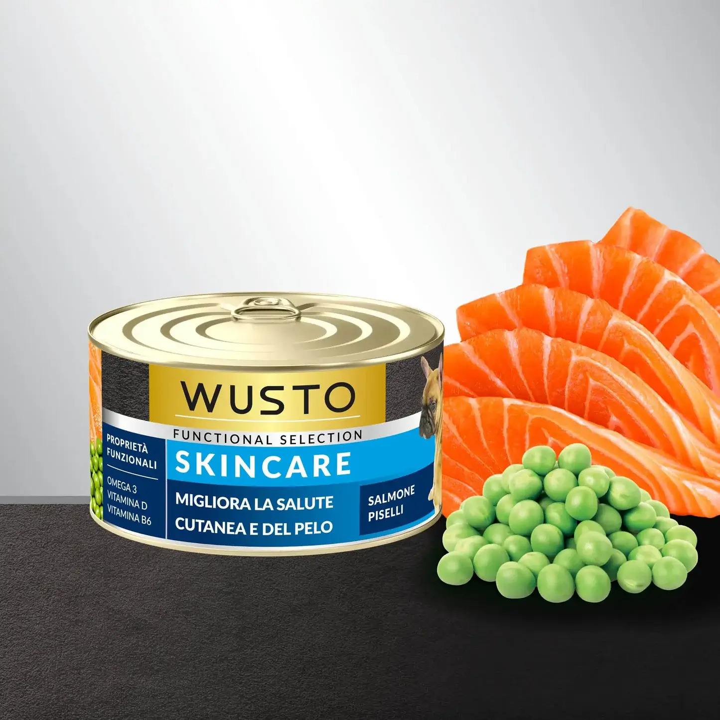 wusto dog patè skincare salmone e piselli gr. 150 wusto dog pate skincare salmone e piselli gr. 150.