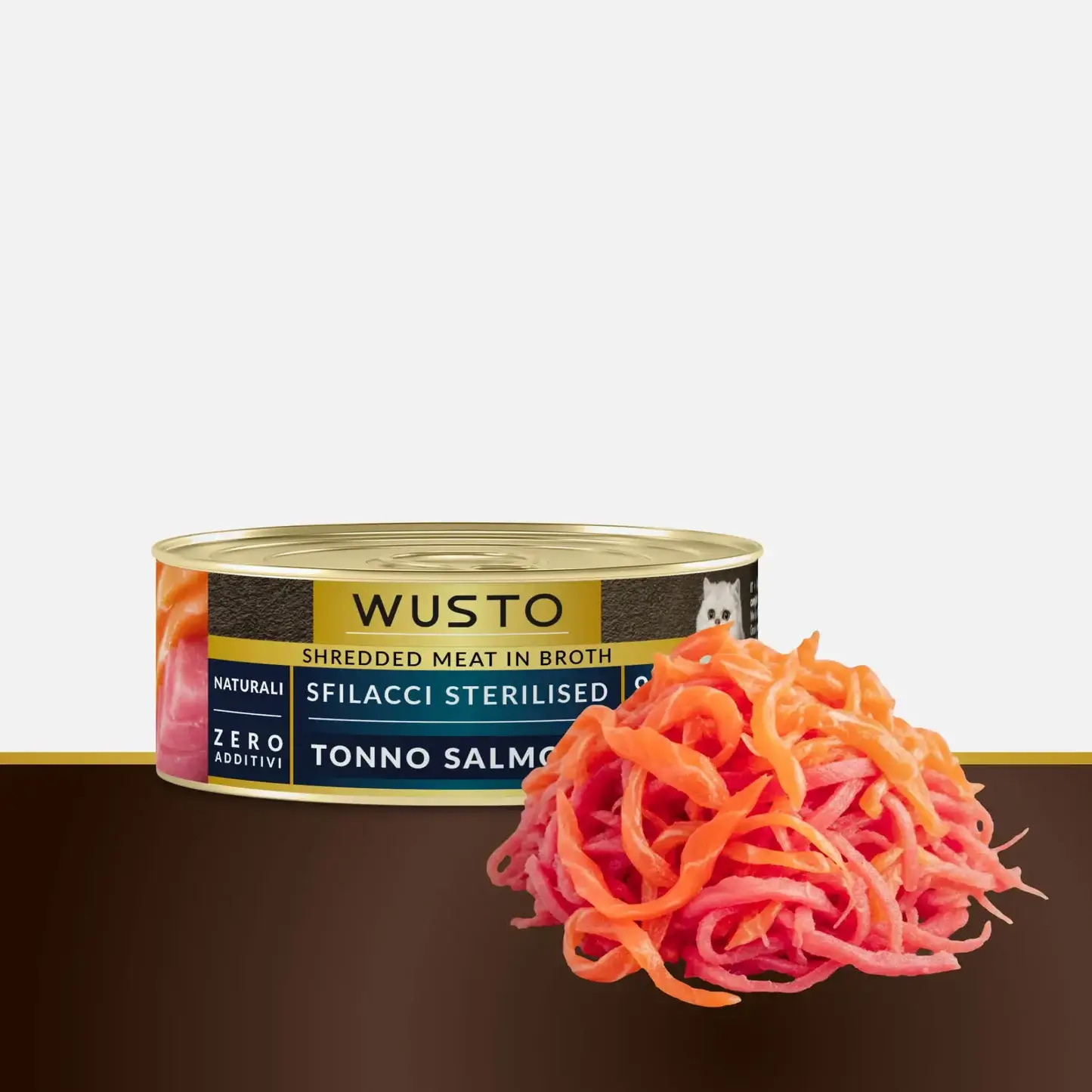 wusto cat sfilacci in brodo sterilised tonno e salmone gr. 85 wusto cat sfilacci in brodo sterilised tonno e salmone gr. 85.