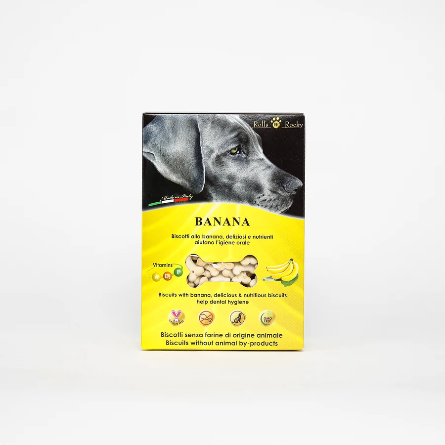 ROLLS ROCKY DOG BISCOTTI FRUITY BANANA GR. 300 ROLLS ROCKY DOG BISCOTTI FRUITY BANANA GR.300.